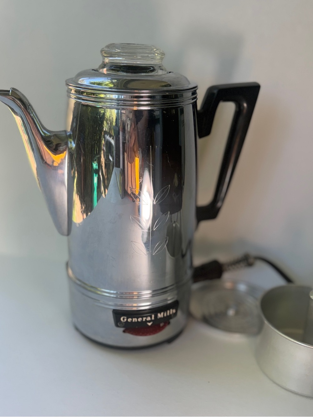 Vintage GENERAL MILLS Automatic Coffee Maker Percolator, works - RARE 1950s